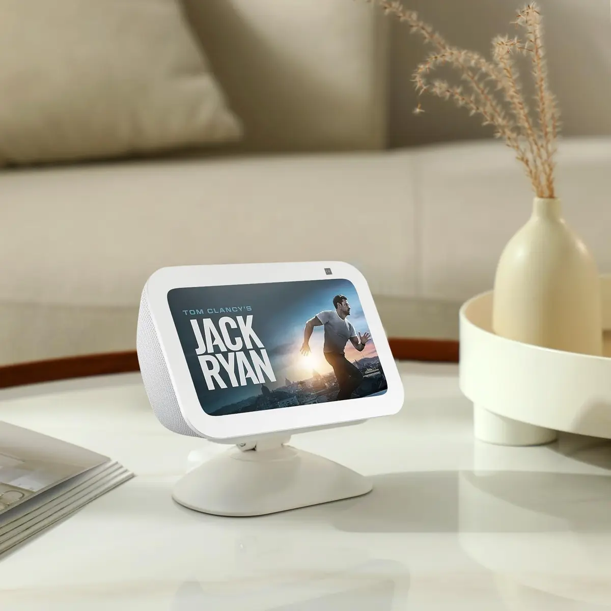 Dianves White Adjustable Stand for Echo Show 5 (3rd Gen) | Multi-Angle Rotation & Anti-Slip Base - view 3