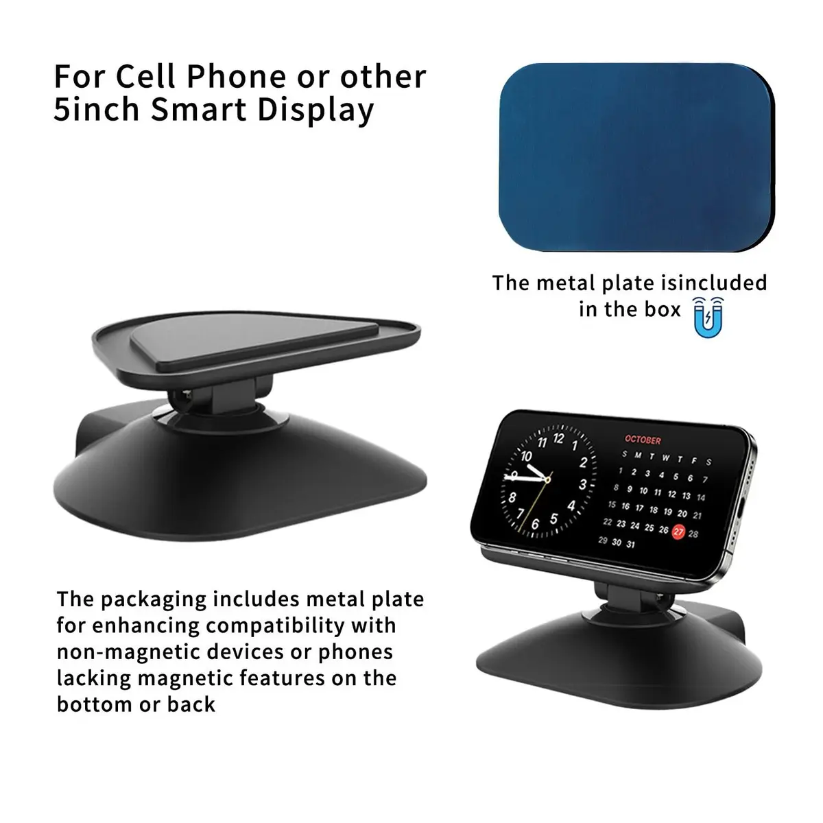 Dianves Adjustable Stand for Echo Show 5 (3rd Gen) | Multi-Angle Magnetic Anti-Slip Desk Mount - view 3