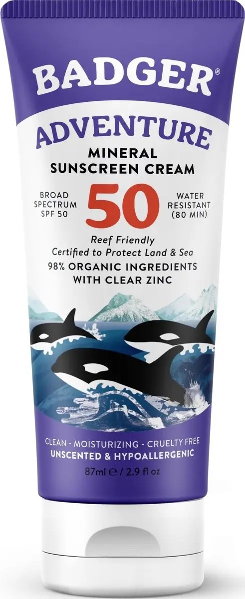 Badger Reef Safe Mineral Sunscreen SPF 50 85ml (2.9 Fl Oz) | Broad Spectrum UVA/UVB Protection - main product image