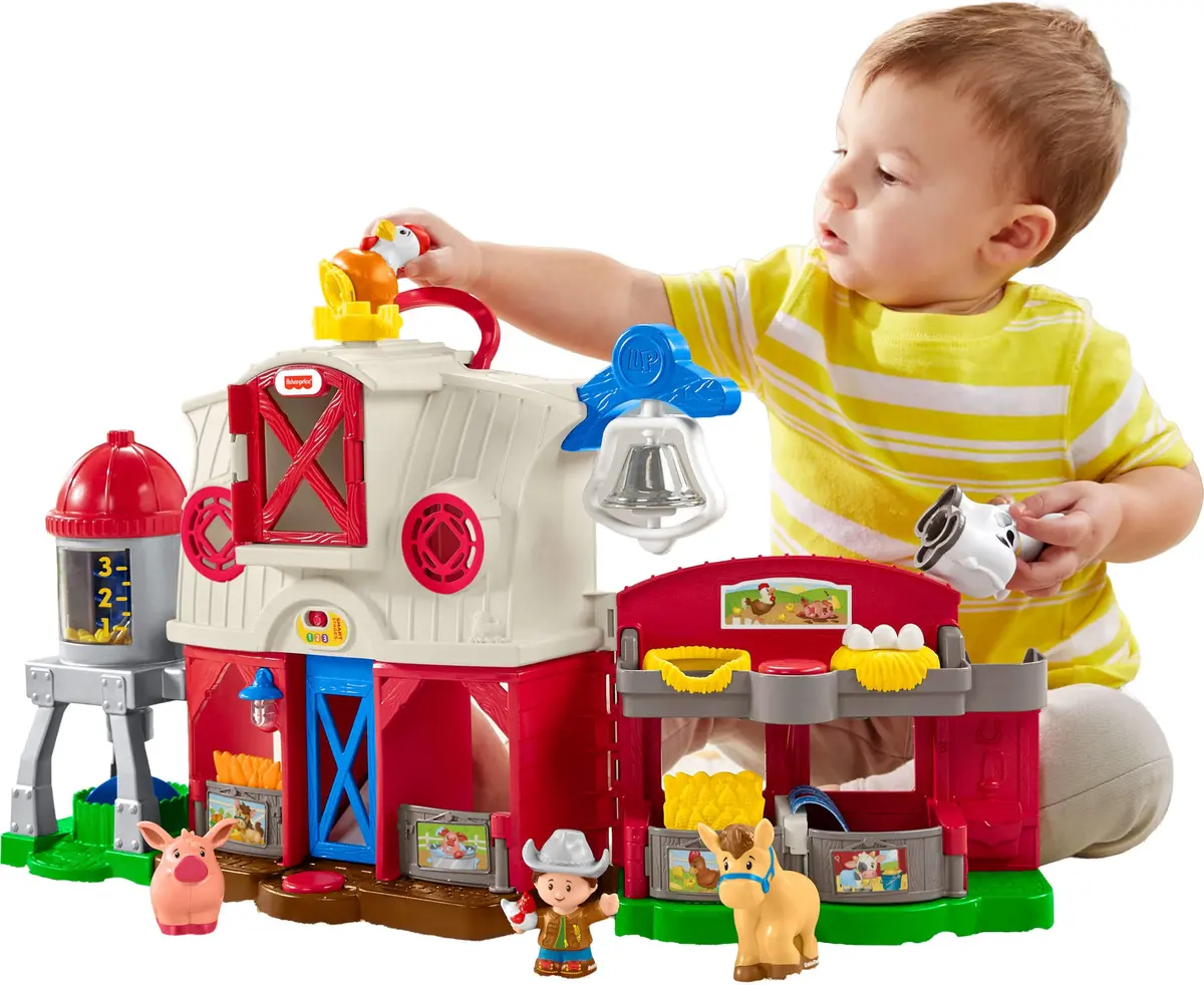 Fisher-Price Little People Caring for Animals Farm Playset | Toddler Farm Toy with Smart Stages (70-120 chars) - main product image
