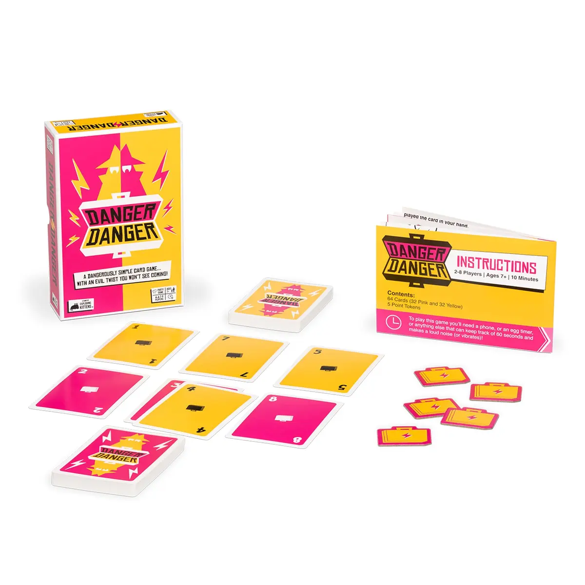 Exploding Kittens Danger Danger Card Game for 2-8 Players | Fast-Paced Strategy Fun (70-120 chars) - view 5