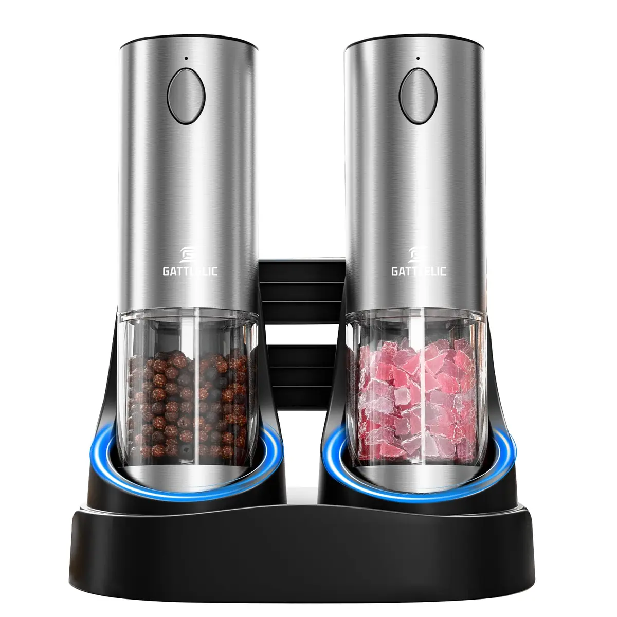 GATTLELIC Electric Salt and Pepper Grinder Set, 95ml Capacity | Rechargeable, Adjustable Coarseness, LED Light (en_US) - view 8