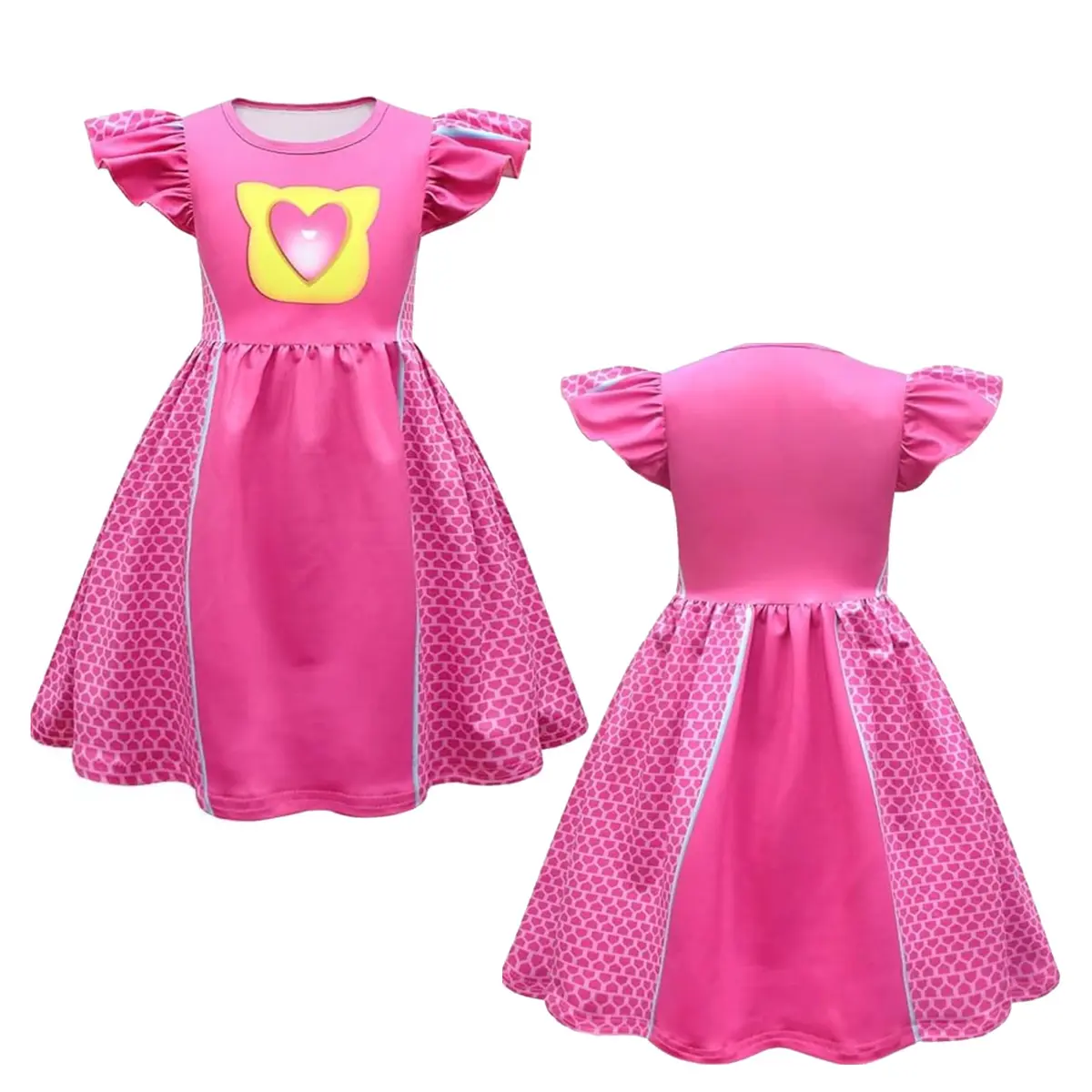 SHELOVESIT Girls Superhero Cosplay Costume Kitties Dress 120cm (4T-5T) | Movie Character Cat Dress Up Outfit - view 2
