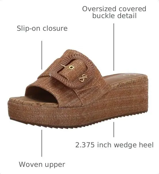 Sam & Libby Crysta Wedge Sandal Light Cuoio Brown 8.5 Medium | Elegant Summer Wedge with 2.375 Inch Heel - view 3