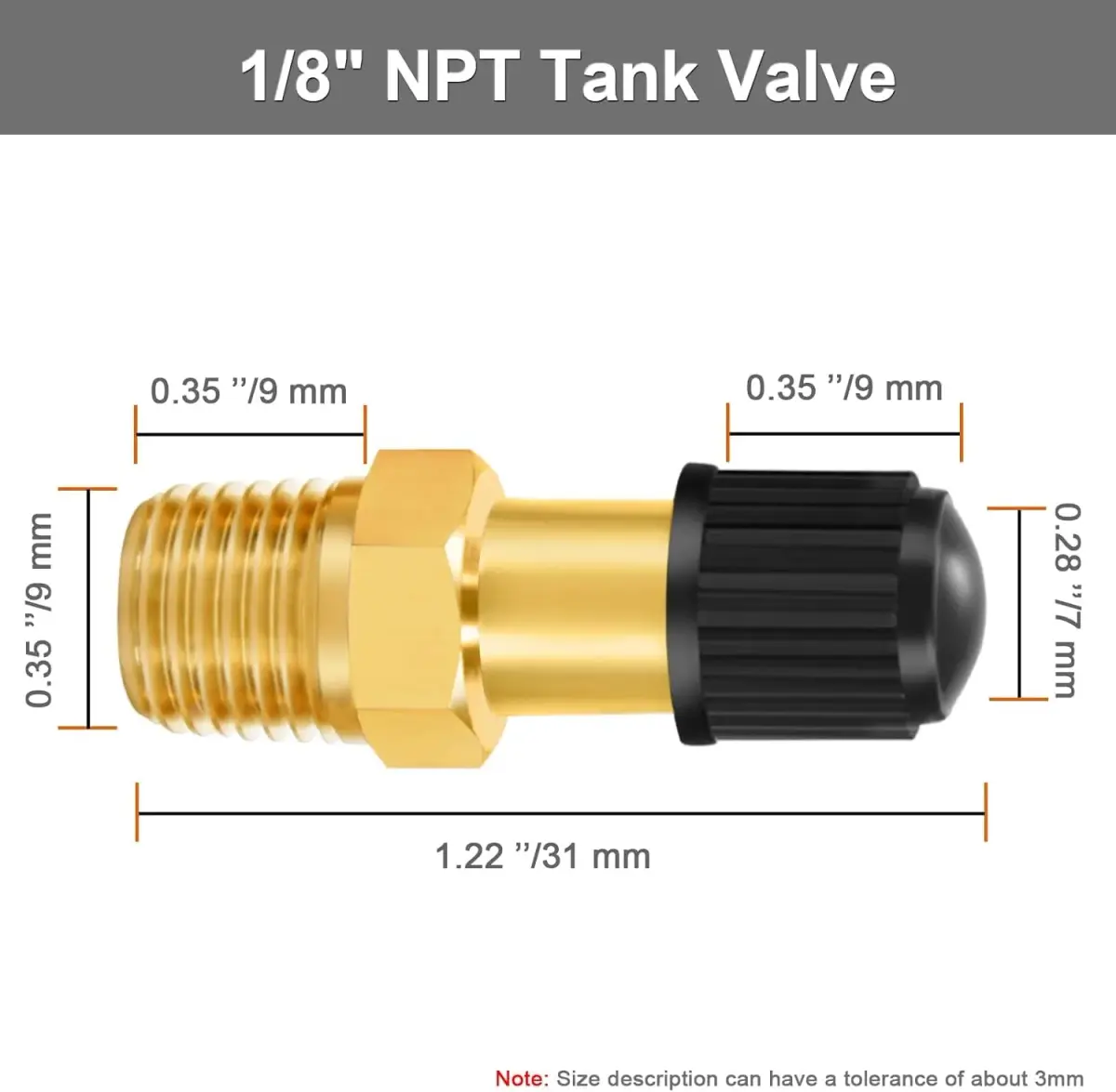 GODESON 1/8" NPT Brass Schrader Tank Valve (Pack of 2) | Anti-Corrosion Air Compressor Valve - view 2