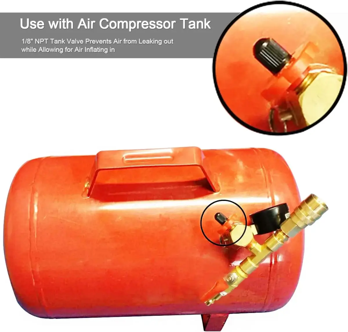 GODESON 1/8" NPT Brass Schrader Tank Valve (Pack of 2) | Anti-Corrosion Air Compressor Valve - view 4