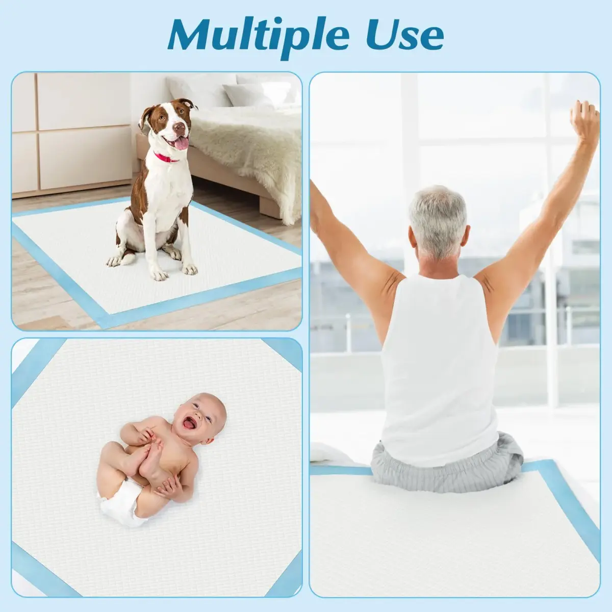 Wowflash Super Absorbency Disposable Underpads 91cm x 91cm (50 Count) | 5-Layer Protection for Adults, Babies, and Pets - view 6