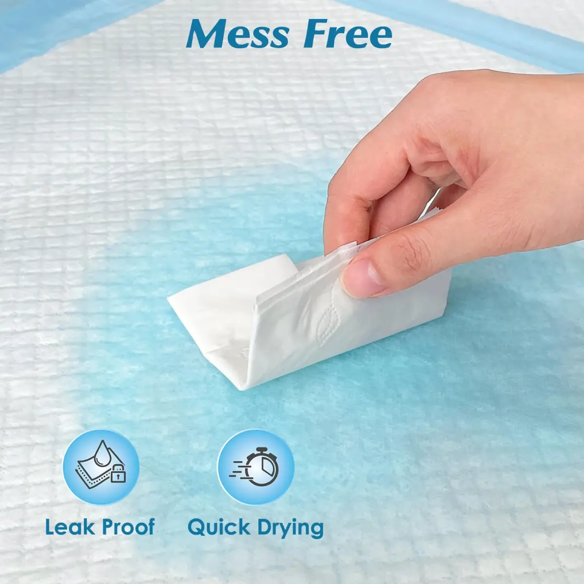 Wowflash Super Absorbency Disposable Underpads 76cm x 91cm (30" x 36") | 5-Layer Leakproof Protection - view 4
