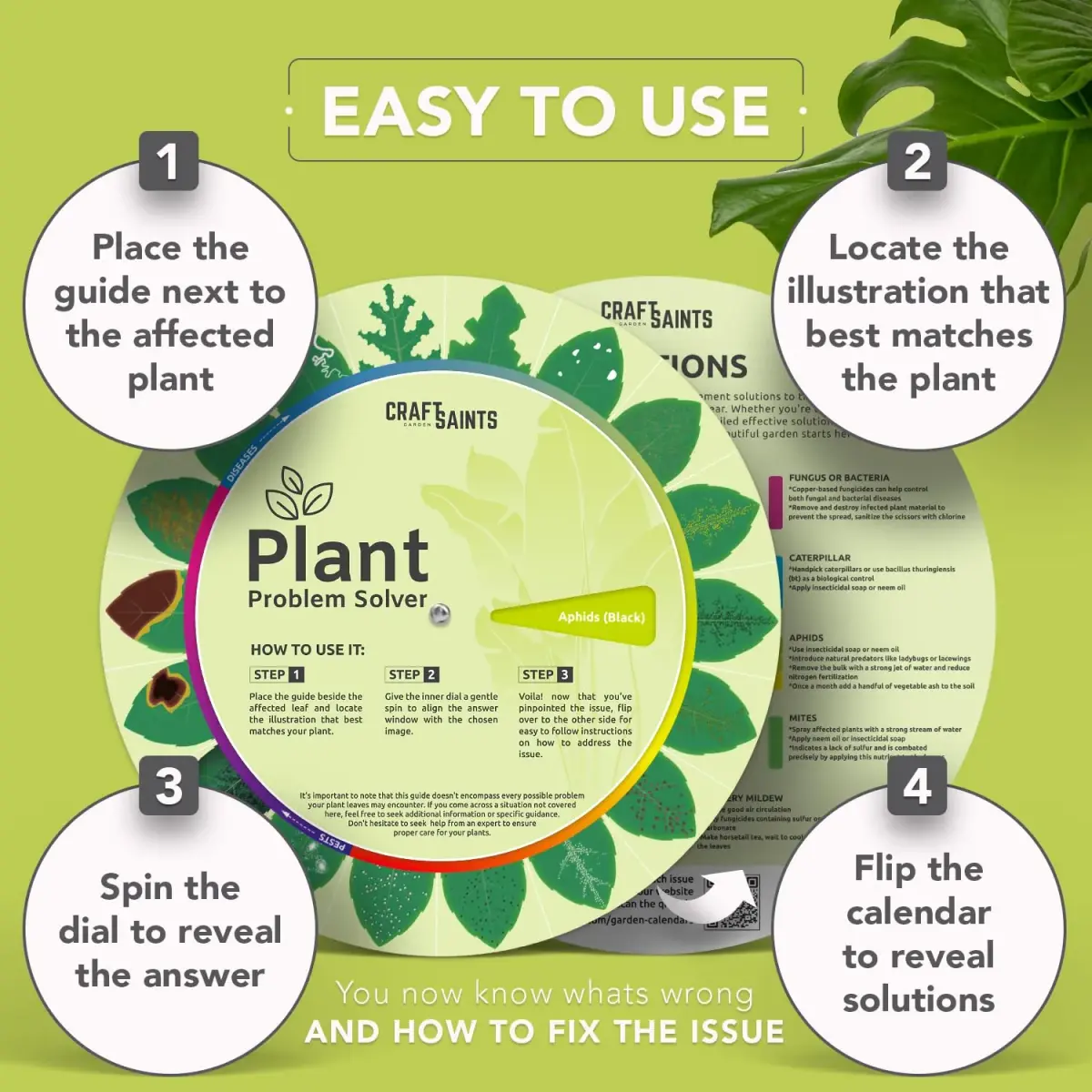 CraftSaints Garden Planner for Plant Problems 8.2 x 8.2 inches | Identify & Resolve 18 Common Issues - view 3