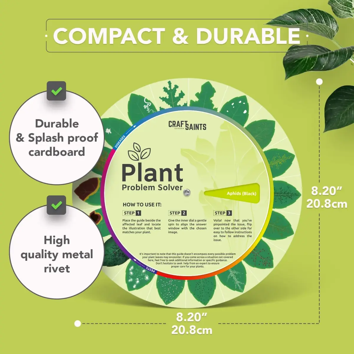 CraftSaints Garden Planner for Plant Problems 8.2 x 8.2 inches | Identify & Resolve 18 Common Issues - view 4