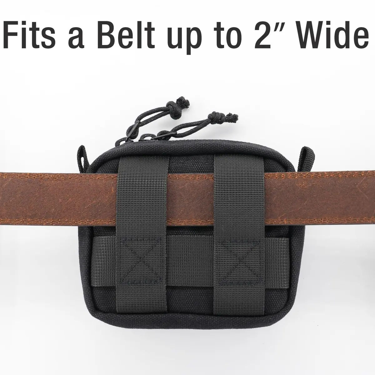 Tintris EDC Belt Pouch Small Black Waxed Canvas | YKK Zipper, Water Resistant, 13cm (5") - view 3
