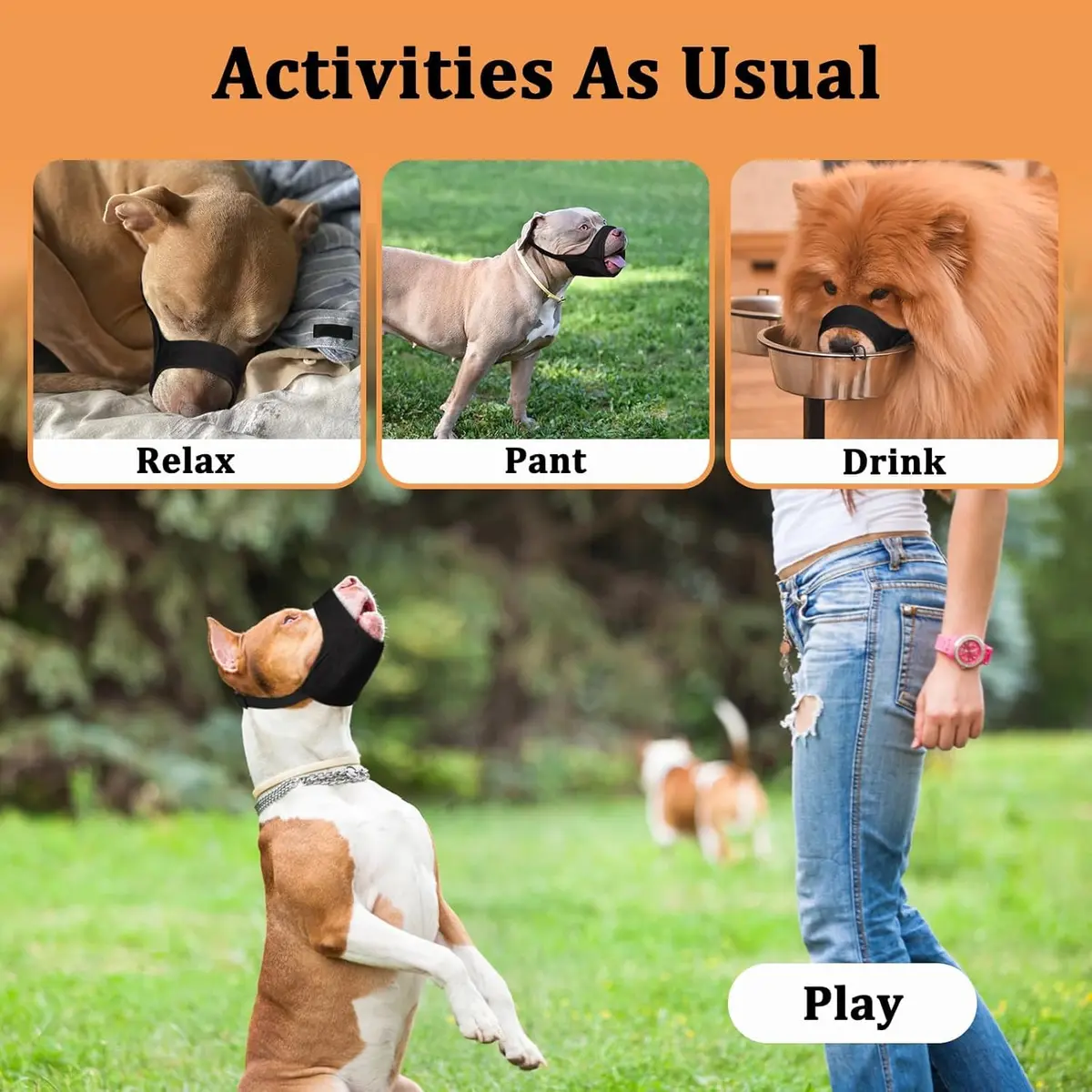 Mayerzon Fabric Pitbull Muzzle for Large Short Snout Dog Anti Fierce Biting | Breathable & Durable - view 6