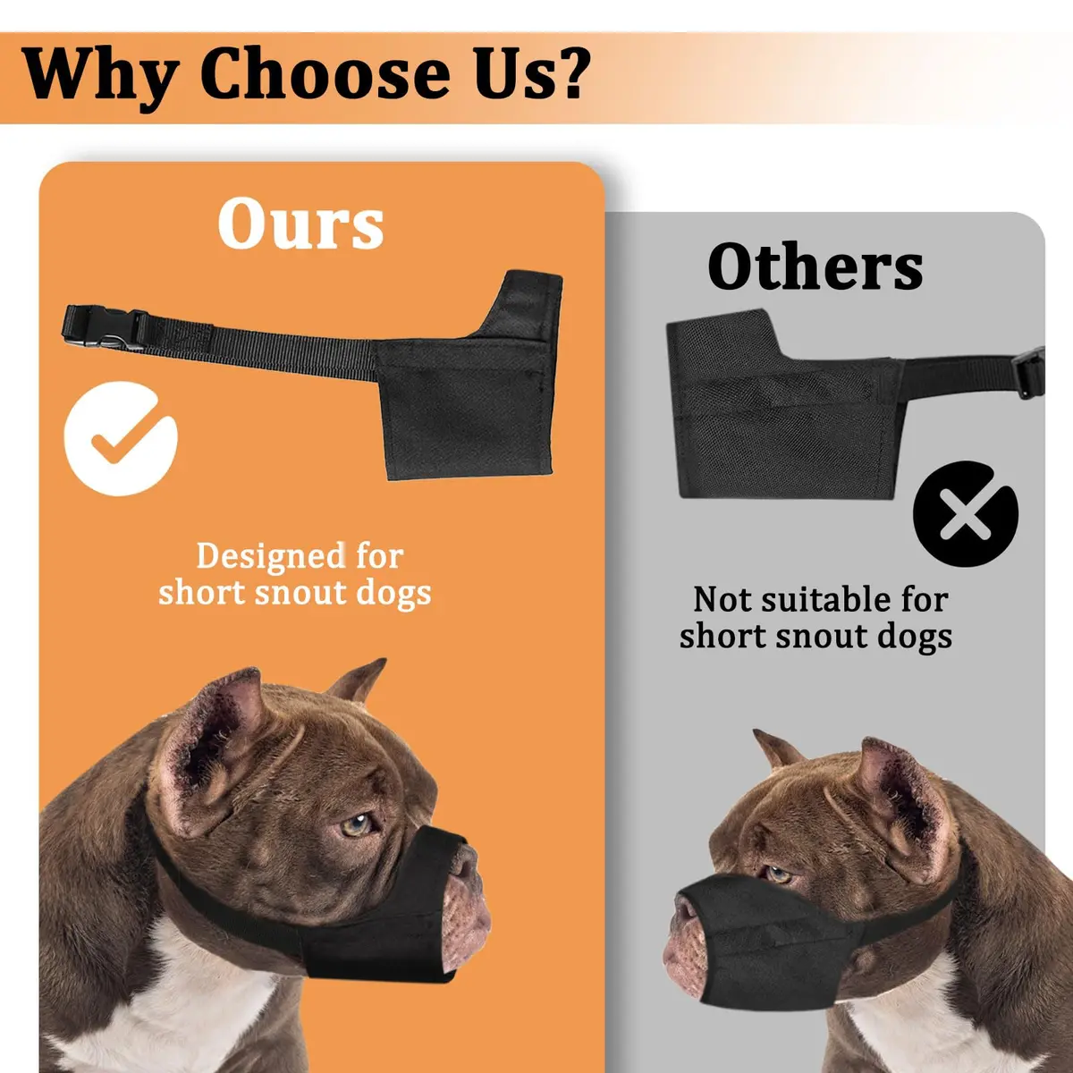 Mayerzon Fabric Pitbull Muzzle for Large Short Snout Dog Anti Fierce Biting | Breathable, Durable & Safe (70-120 chars) - view 3