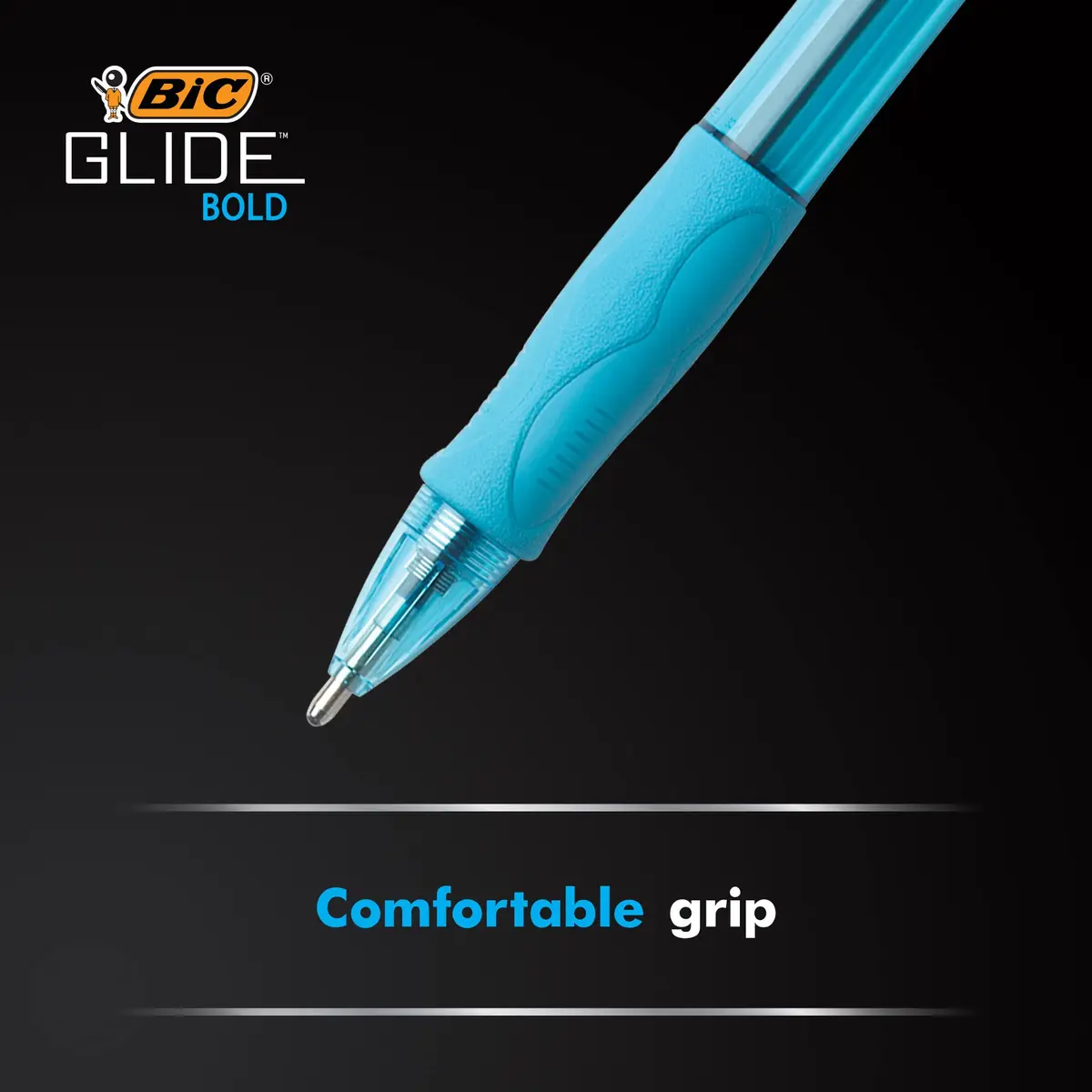 BIC Glide Bold Retractable Ball Pen, 1.6mm, Blue, 216 Count Total | Smooth Ink Flow for Students & Office - view 3
