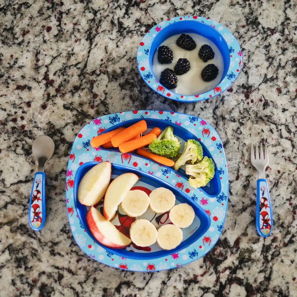 The First Years Spidey and His Amazing Friends Toddler Dinnerware Set - 4 Piece | Dishwasher Safe Feeding Supplies - view 2