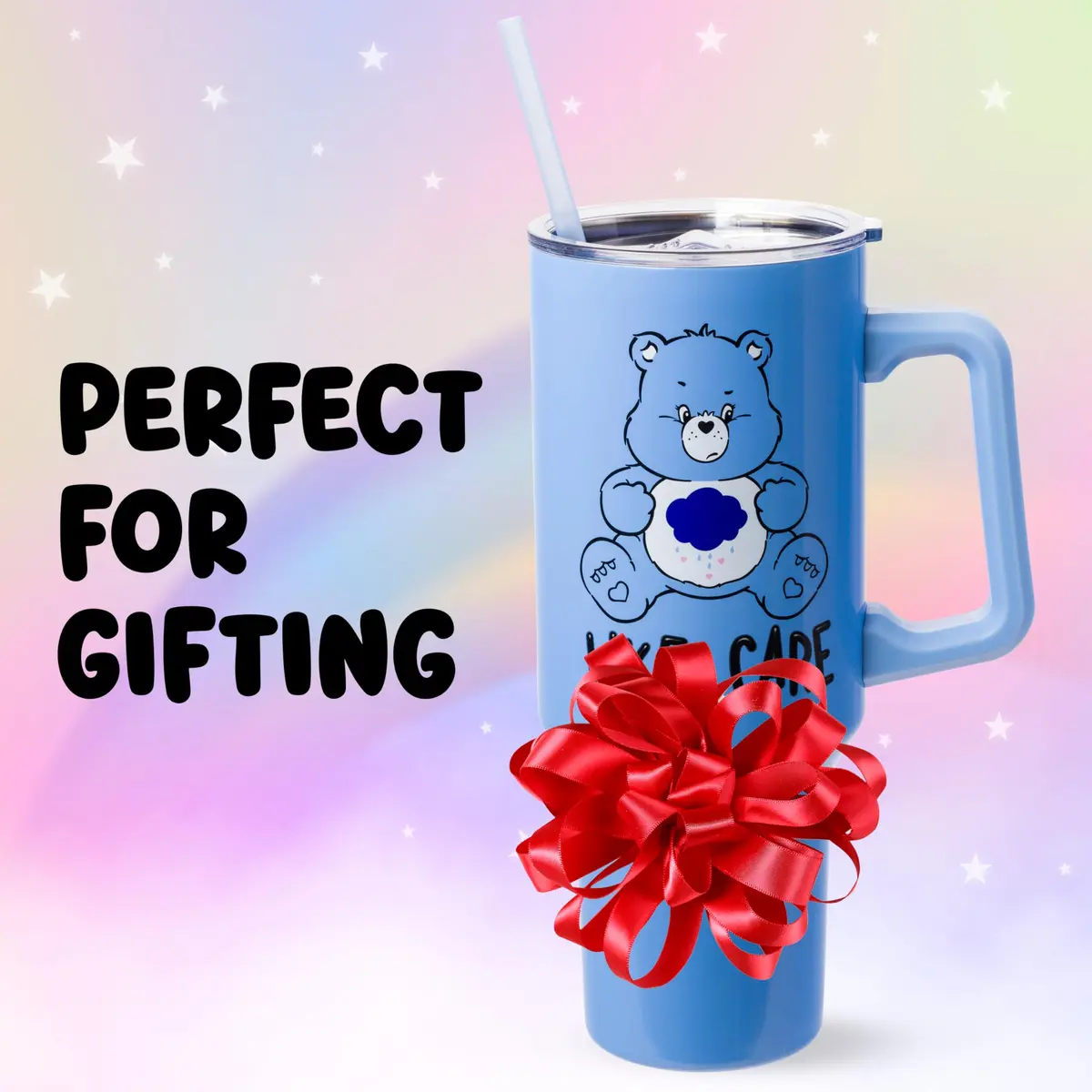 Silver Buffalo Care Bears Grumpy Bear Stainless Steel Tumbler 1.18 L (40 oz) | Insulated for Hot & Cold Drinks - view 4