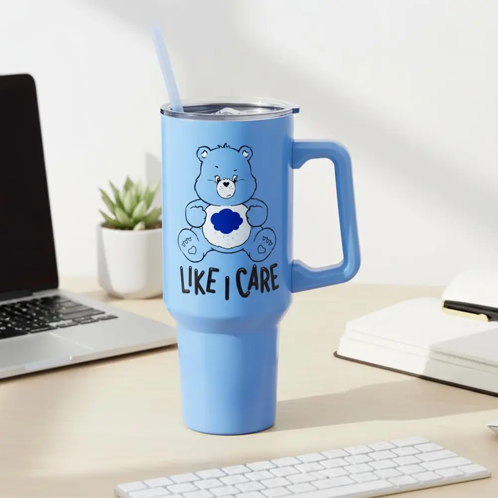Silver Buffalo Care Bears Grumpy Bear Stainless Steel Tumbler 1.18 L (40 oz) | Insulated for Hot & Cold Drinks - view 6