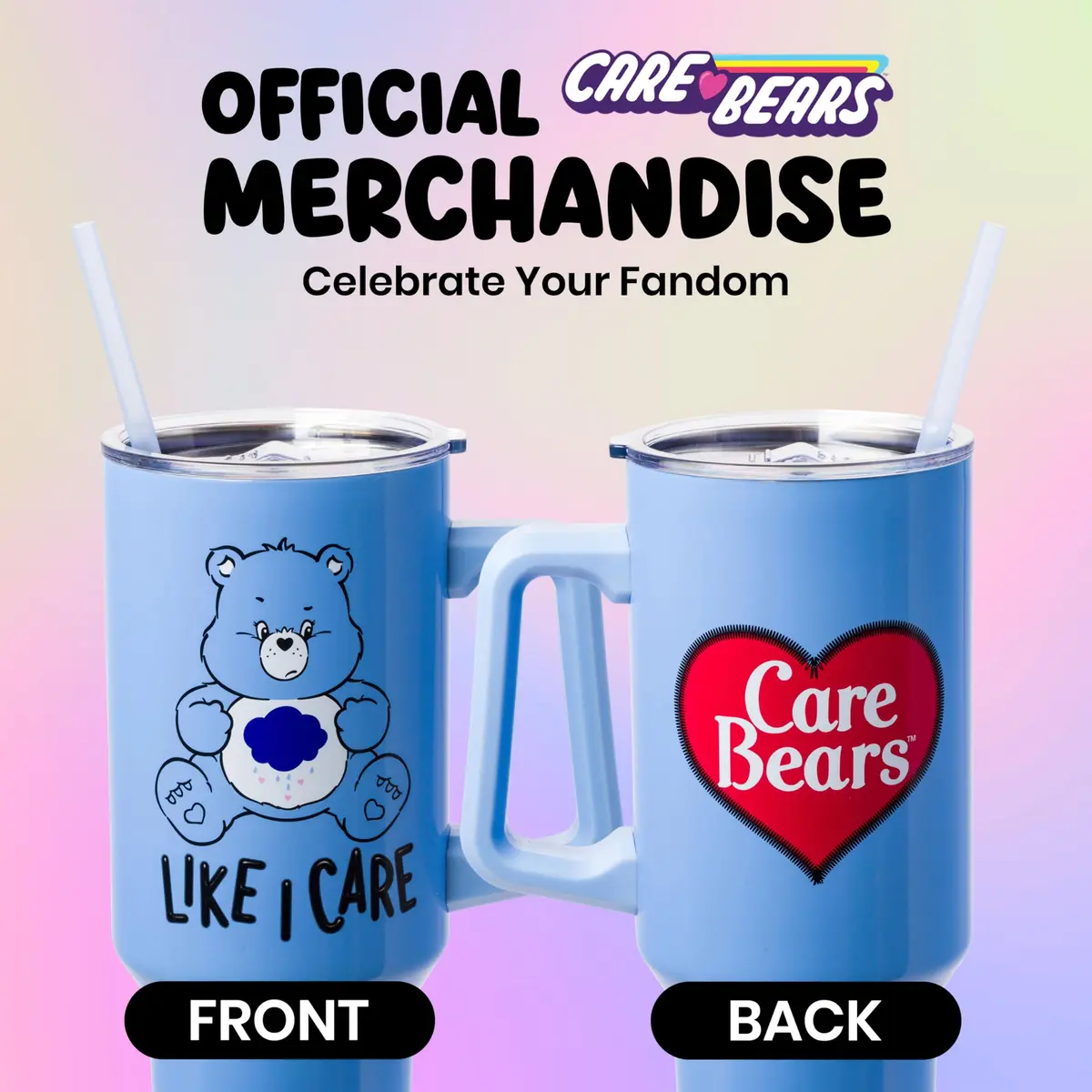 Silver Buffalo Care Bears Grumpy Bear Stainless Steel Tumbler 1.18 L (40 oz) | Insulated for Hot & Cold Drinks - view 2