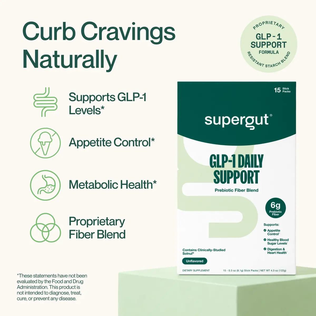 Supergut GLP1 Daily Support High Fiber Supplement Powder, 15 Servings | Sugar-Free Gut Health Drink - view 2