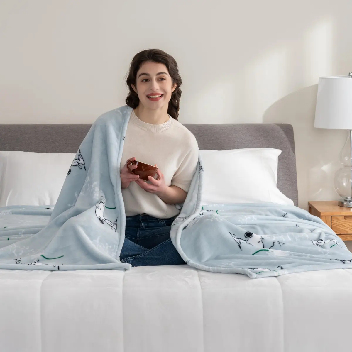 Berkshire Blanket Peanuts® VelvetLoft® Snoopy Plush Blanket Twin 60 in x 90 in | Official Peanuts® Product - view 2