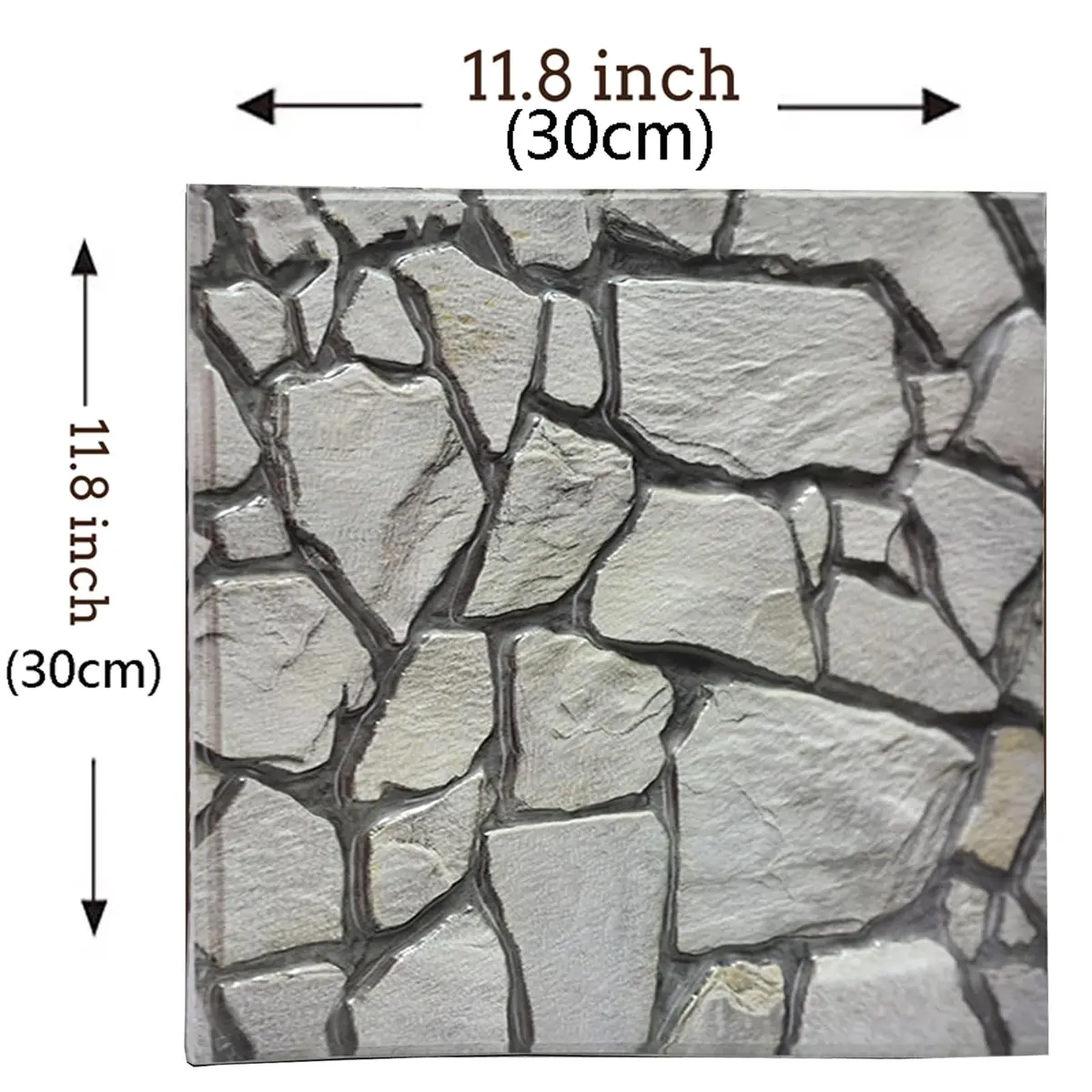 szgwtk 3D Faux Stone Wall Panels Peel and Stick, 10PCS Self Adhesive Waterproof 3D Wallpaper, 11.8"x11.8" Textured Decorative Wall Panels (Grey) - view 2