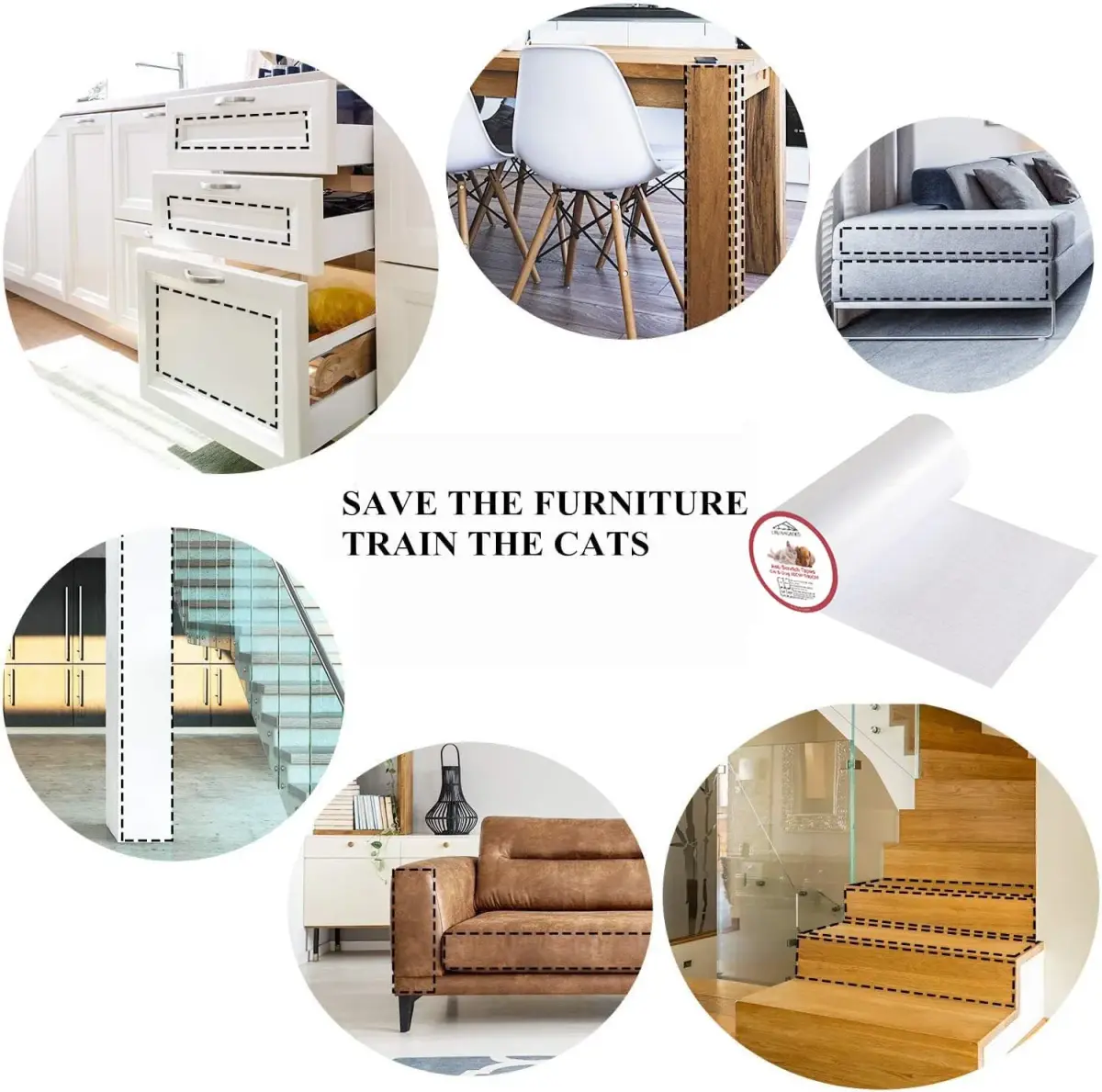 CHUANGSEED Cat Scratch Furniture Protector 200" x 12" | Protects Sofas & Couches from Claws - view 8