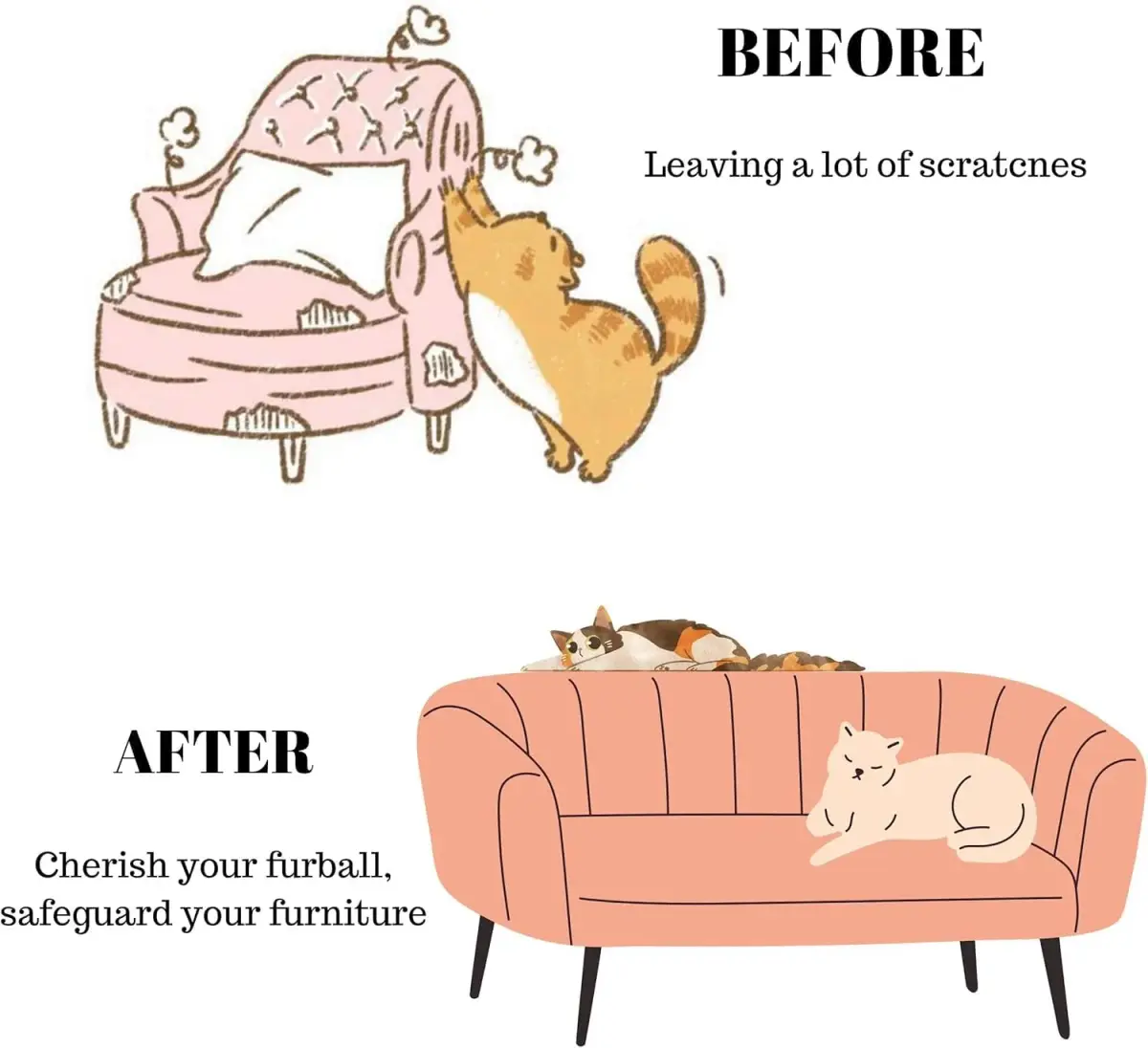 CHUANGSEED Cat Scratch Furniture Protector 200" x 12" | Protects Sofas & Couches from Claws - view 3