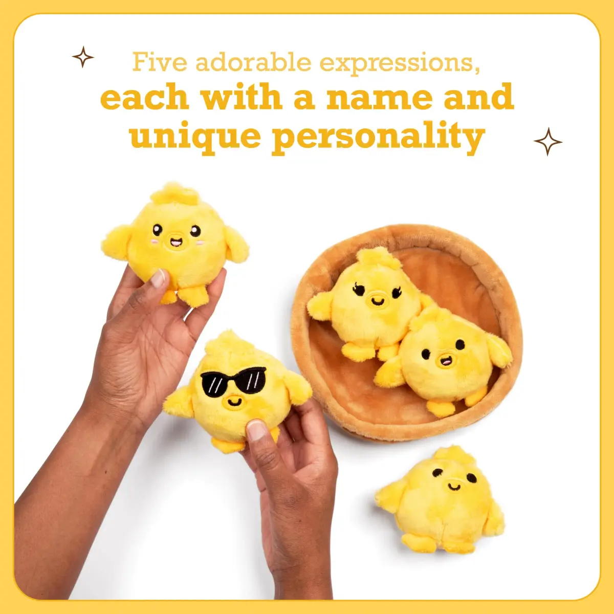 Relatable Emotional Support Chickies Plush Toy Set with Basket | 5 Plushies (140g total) - view 2