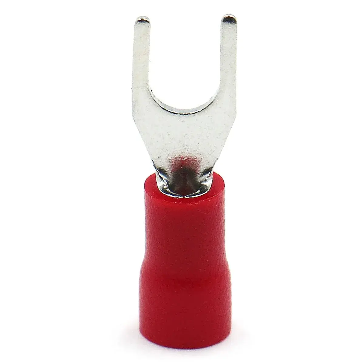 Baomain Red Fork Spade Insulated Terminal Connectors | 22-16 AWG (0.5-1.5mm²) & #8 Stud (4.3mm) | 1000-Pack - view 3