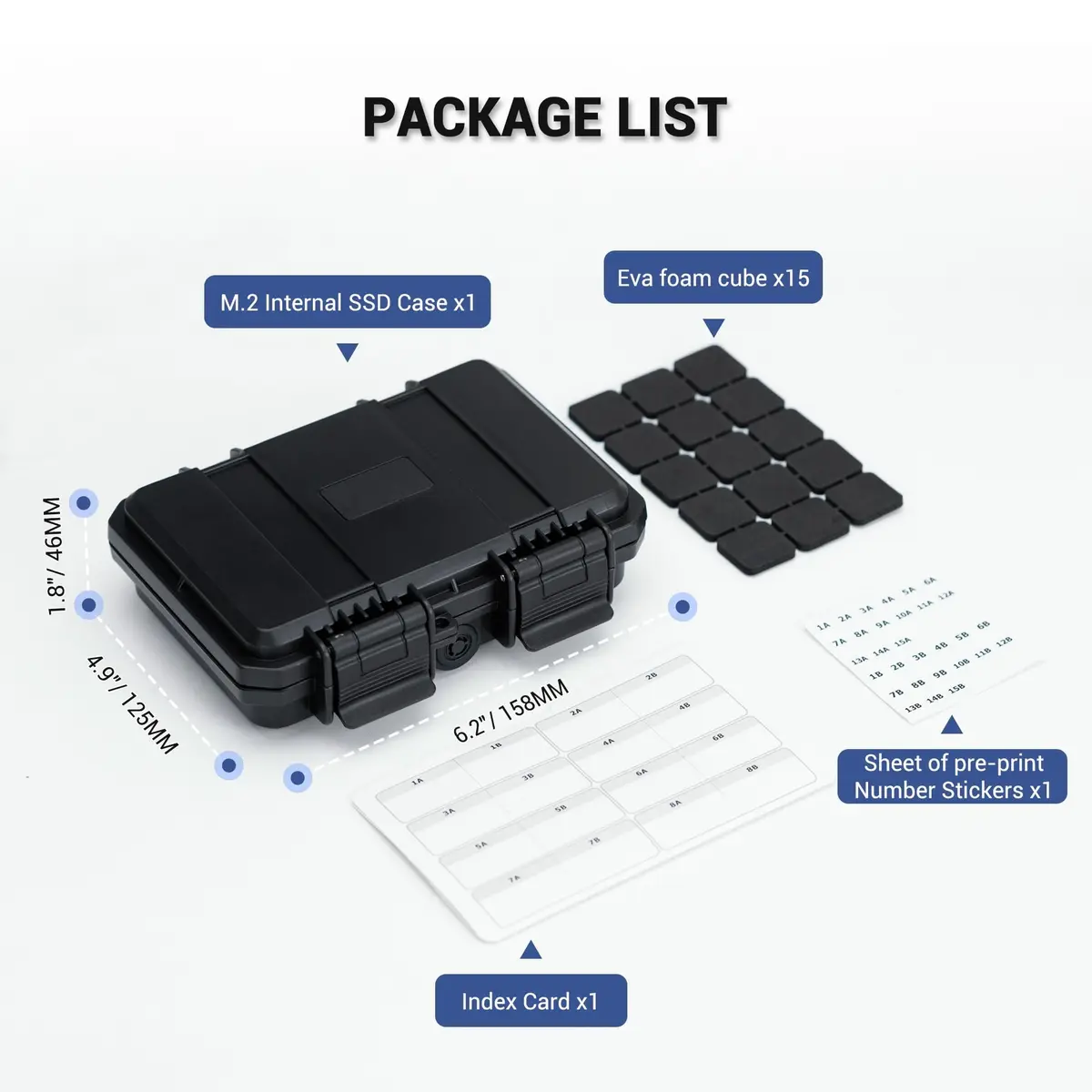 Kiorafoto M.2 NVMe SSD Case 15-Slot Organizer | Water-Resistant & Shockproof for 2280/2260/2242/2230 Drives - view 8
