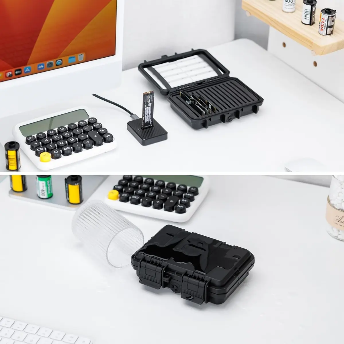 Kiorafoto M.2 NVMe SSD Case 15-Slot Organizer | Water-Resistant & Shockproof for 2280/2260/2242/2230 Drives - view 3