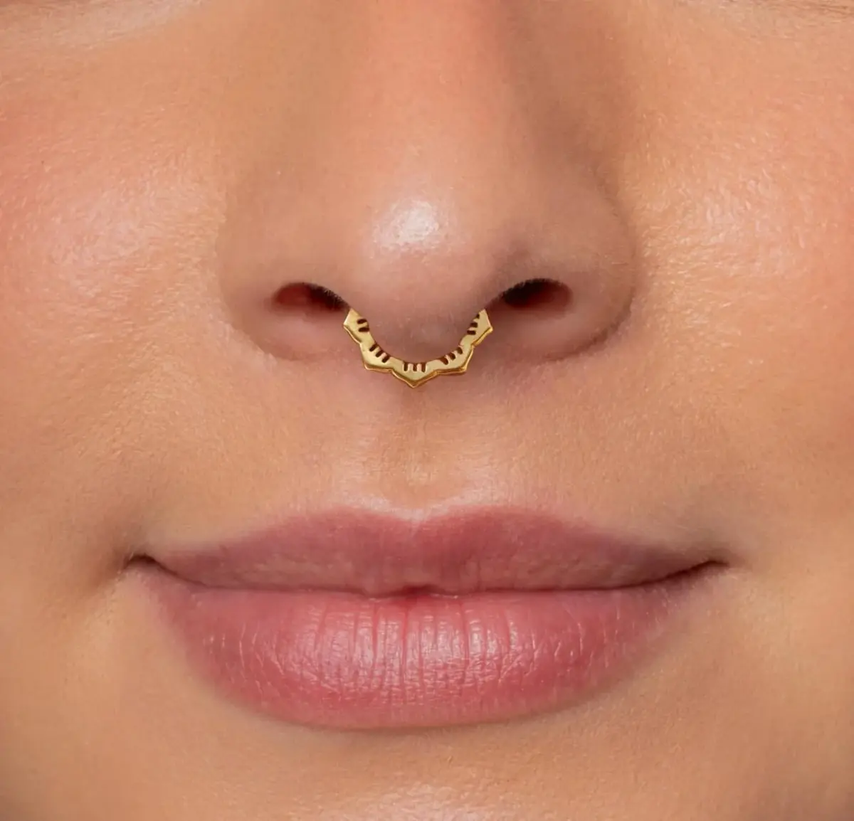 NONTAI 16G Flower Daith Hoop Earring Hinged Septum Nose Ring 8mm Inner Diameter | Surgical Steel Piercing Jewelry - view 2