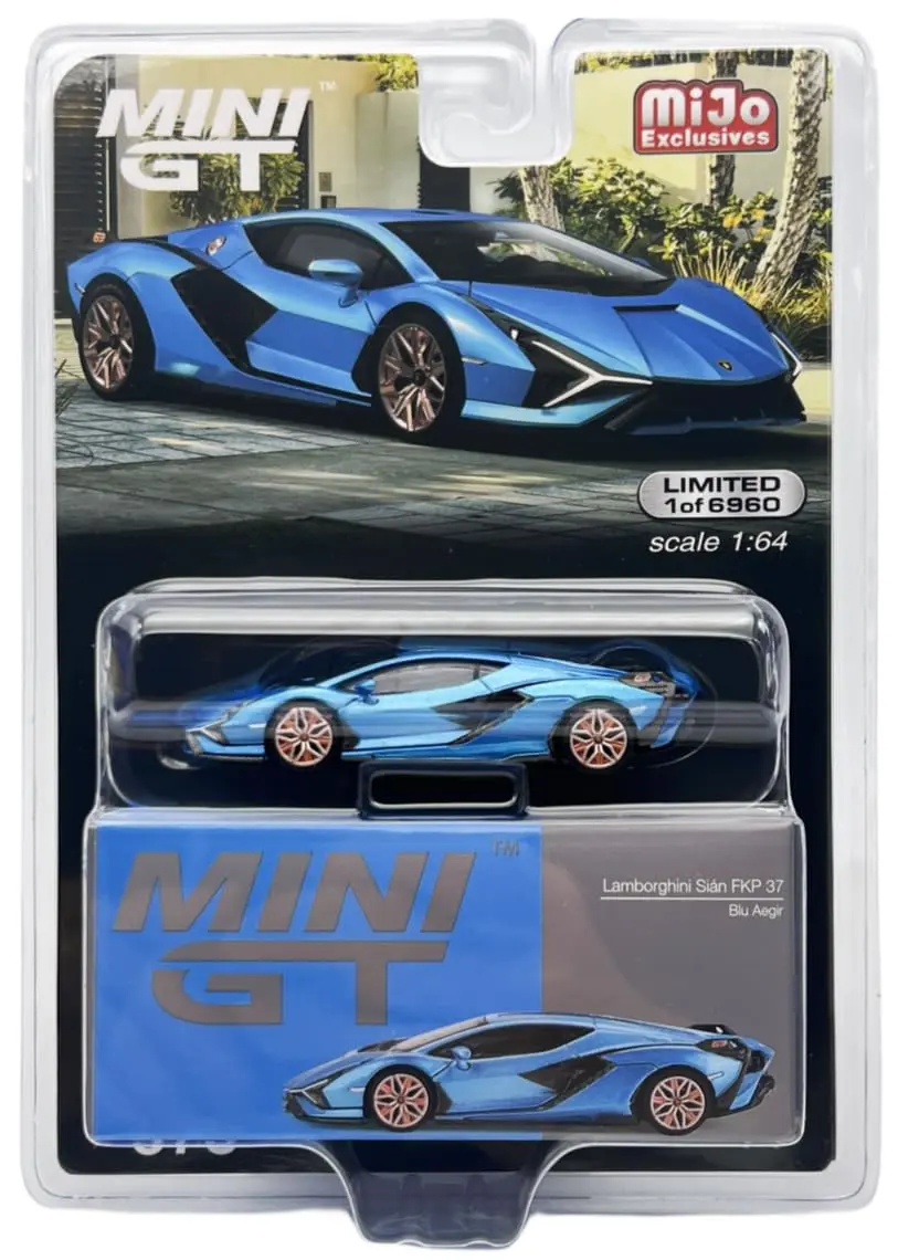 Truescale Miniatures Lambo Sian FKP 37 Blu Aegir Blue Metallic Limited Edition 1/64 Scale (7.62 cm / 3 inches) - main product image