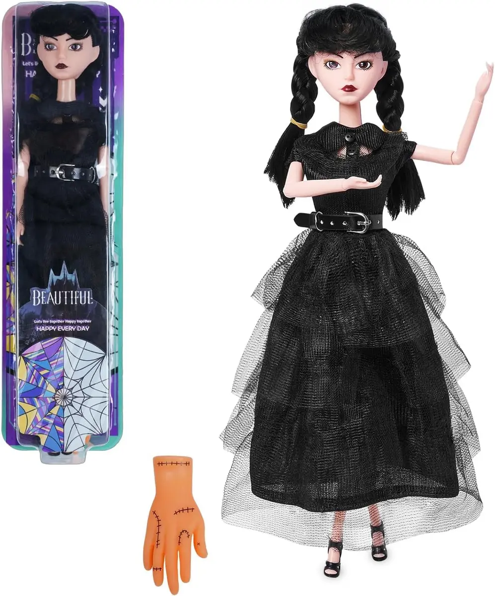 TTSUIMILESS Girls Doll in Gift Box with Black Dress, 11.5 inch Doll, High Heels, Black Hair, Gift for Fans - main product image