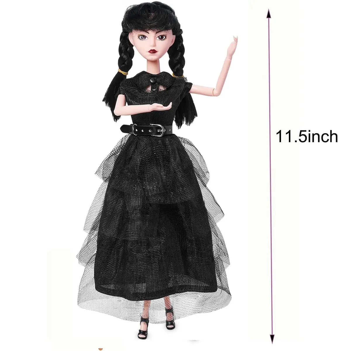 TTSUIMILESS Girls Doll in Gift Box with Black Dress, 11.5 inch Doll, High Heels, Black Hair, Gift for Fans - view 2