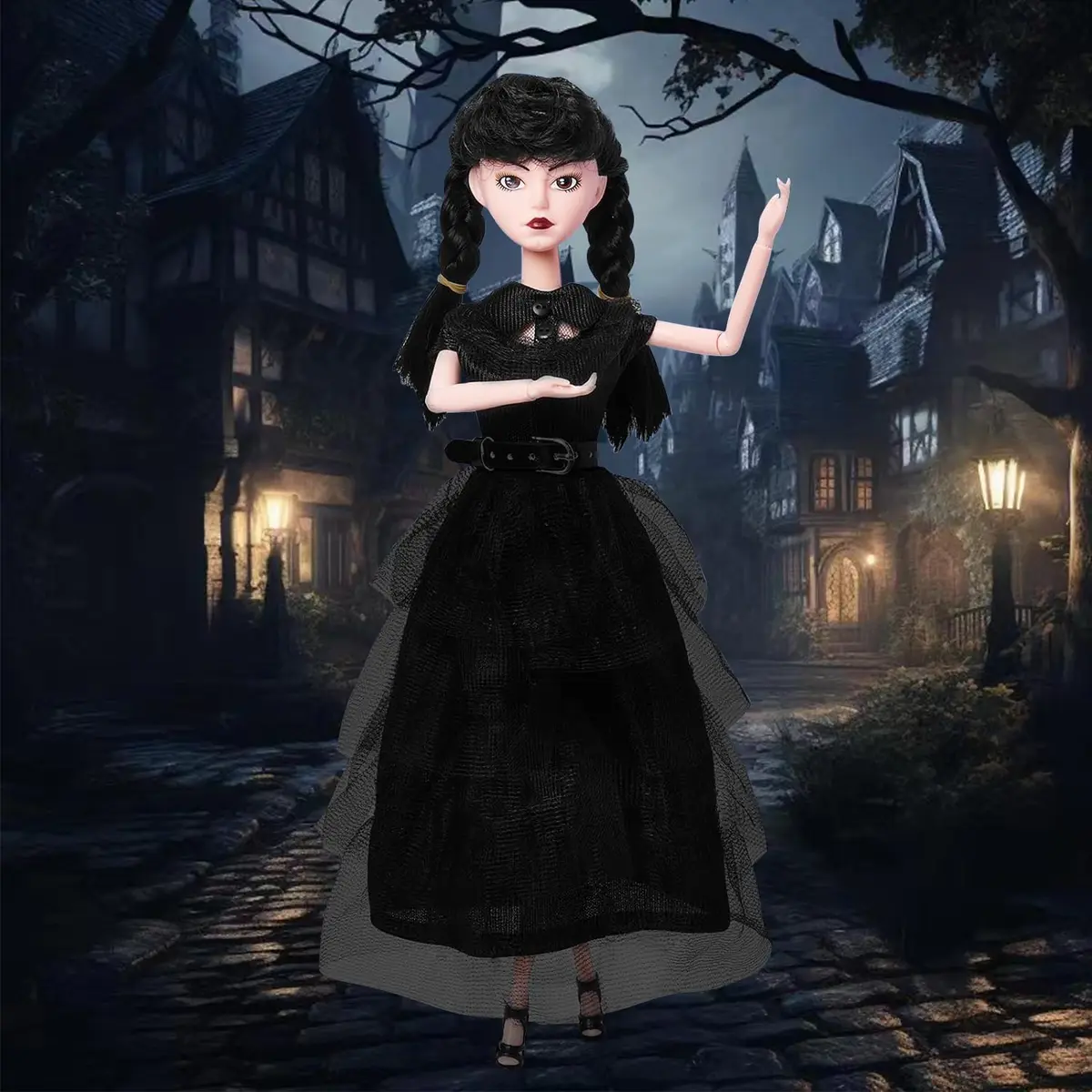 TTSUIMILESS Girls Doll in Gift Box with Black Dress, 11.5 inch Doll, High Heels, Black Hair, Gift for Fans - view 4