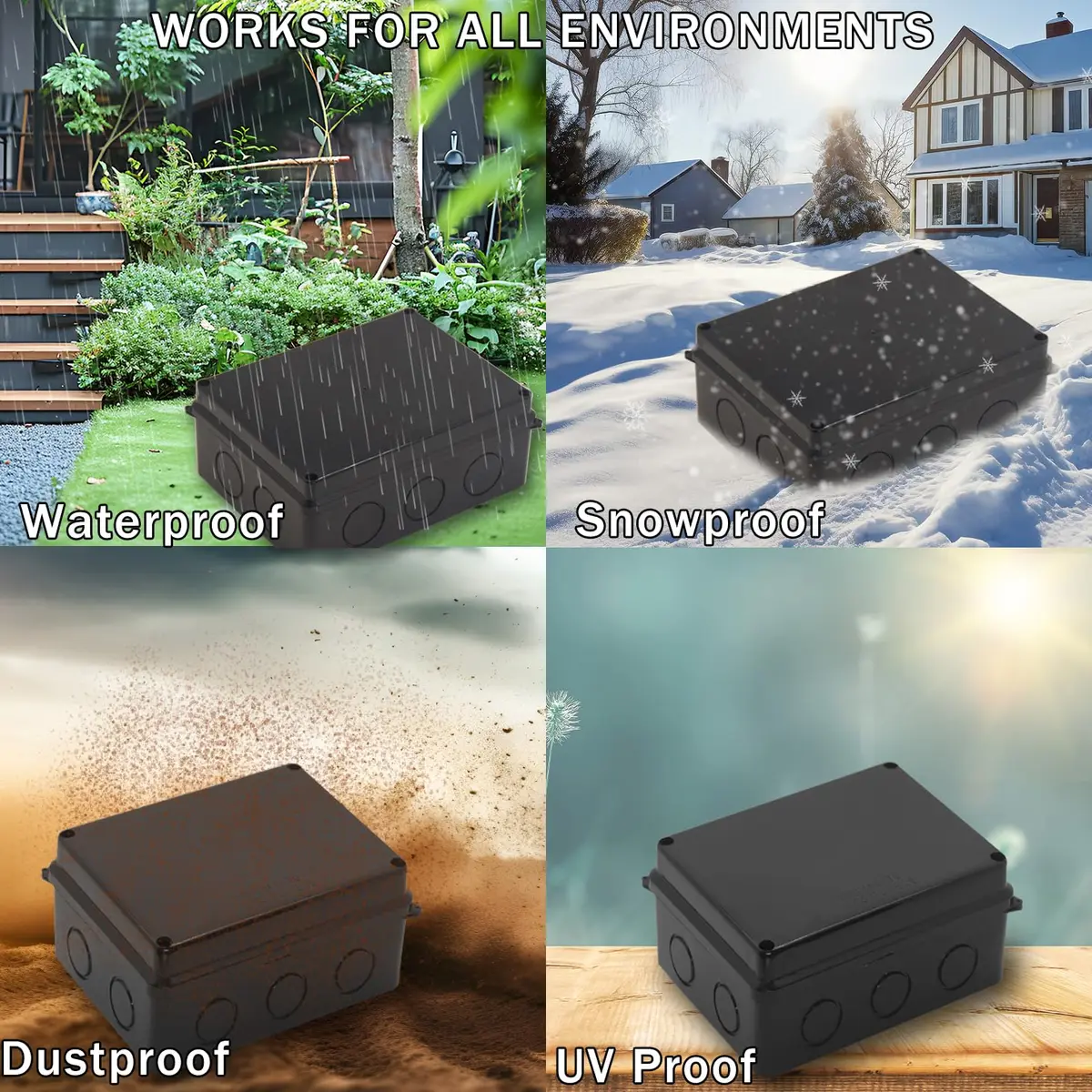 LuSumtly Electrical Box Waterproof Outdoor Junction Box 5.9 x 4.3 x 2.8 inch | Impact-Resistant ABS Enclosure - view 6