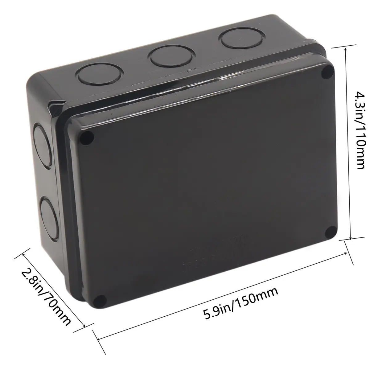 LuSumtly Electrical Box Waterproof Outdoor Junction Box 5.9 x 4.3 x 2.8 inch | Impact-Resistant ABS Enclosure - view 2