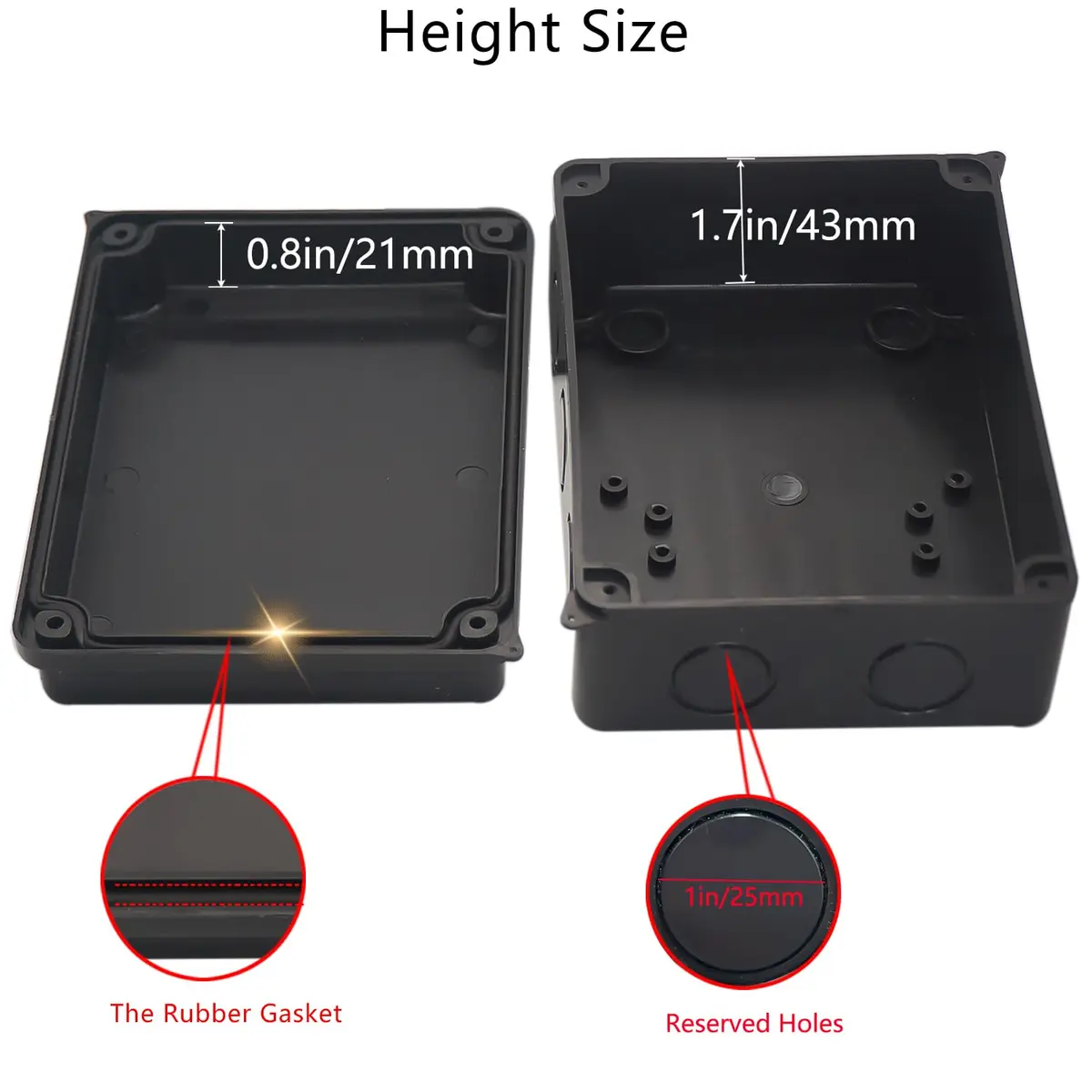 LuSumtly Electrical Box Waterproof Outdoor Junction Box 5.9 x 4.3 x 2.8 inch | Impact-Resistant ABS Enclosure - view 4