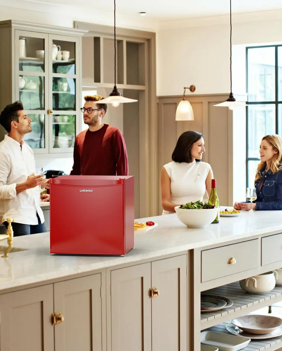 Upstreman 1.7 Cu.ft Mini Fridge with Freezer, Red-FR17 | Compact, Energy-Efficient, Quiet for Dorm & Office - view 9