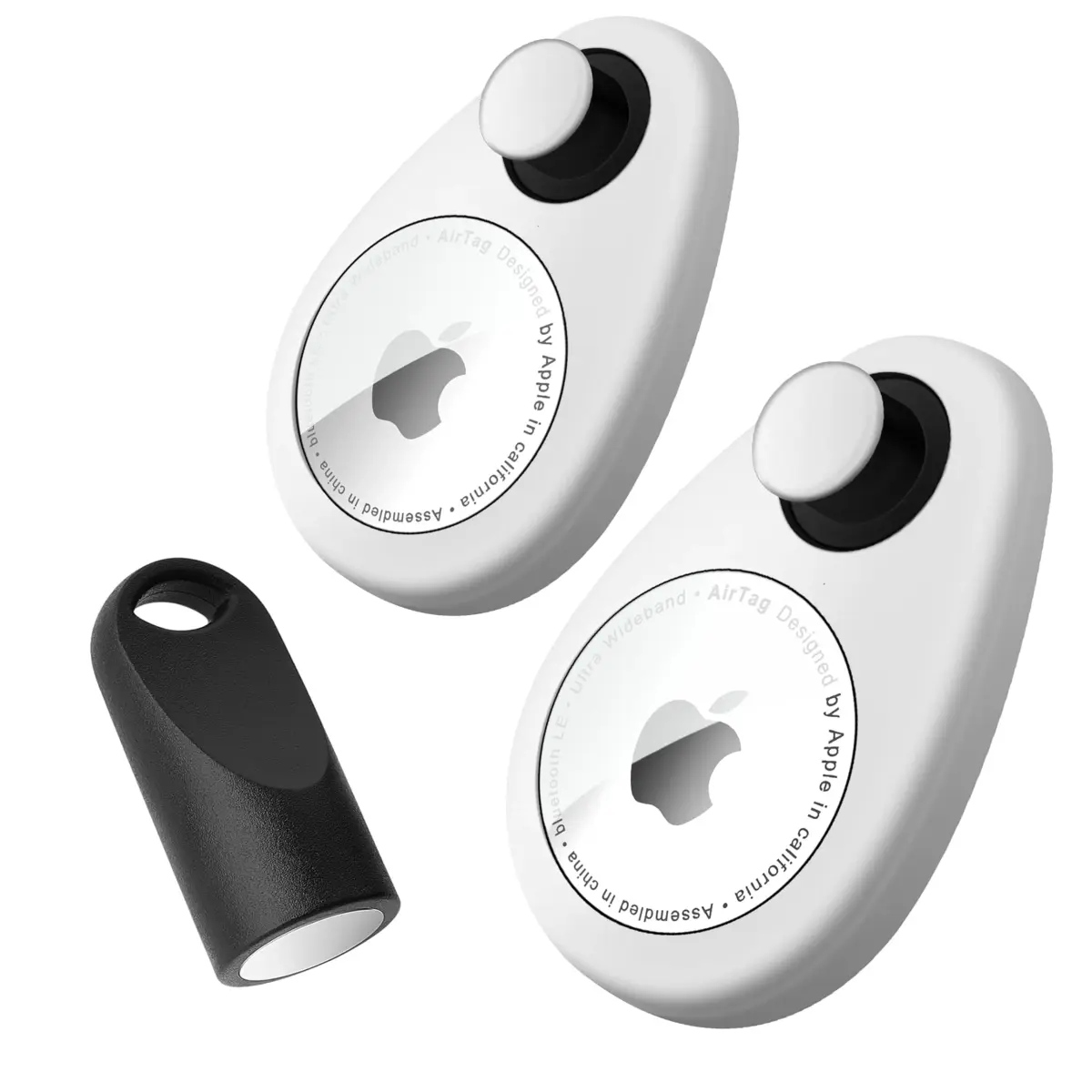 zonsiton Hidden GPS Tracker Case 2 Pack White | Anti-Removal Silicone Case with Safety Pins for Kids, Pets, Backpack - main product image