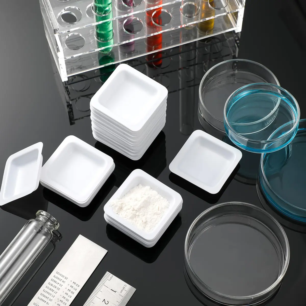 Saysurey Plastic Weigh Boats 7 ml (200 Pcs) | Disposable Lab Trays for Accurate Weighing - view 6