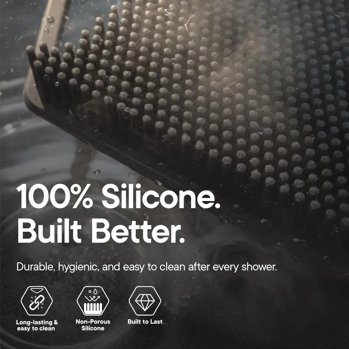 TOOLETRIES Silicone Body Scrubber 2.0 Charcoal | Longer Bristles for Deep Cleaning & Exfoliation - view 6