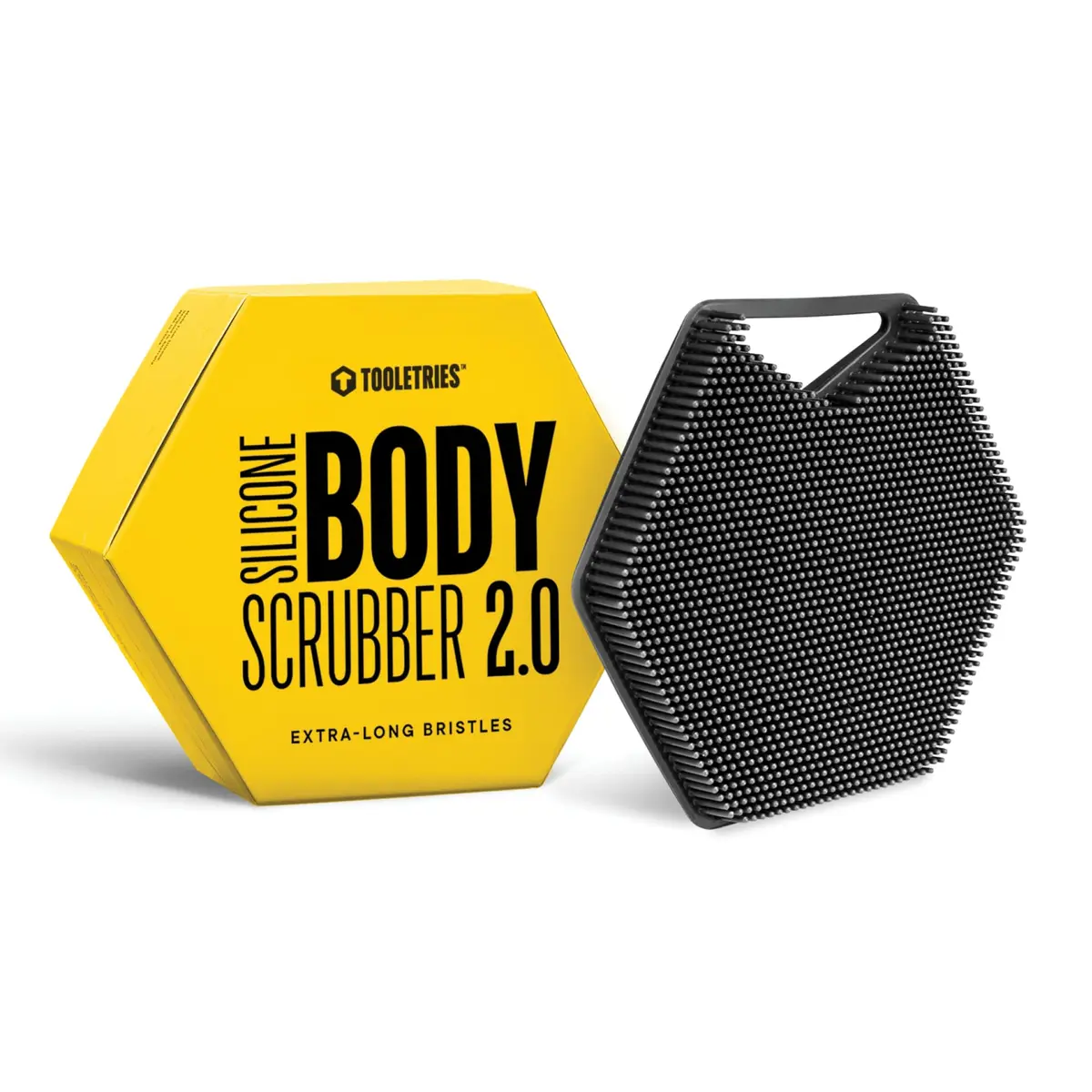 TOOLETRIES Silicone Body Scrubber 2.0 Charcoal | Longer Bristles for Deep Cleaning & Exfoliation - main product image