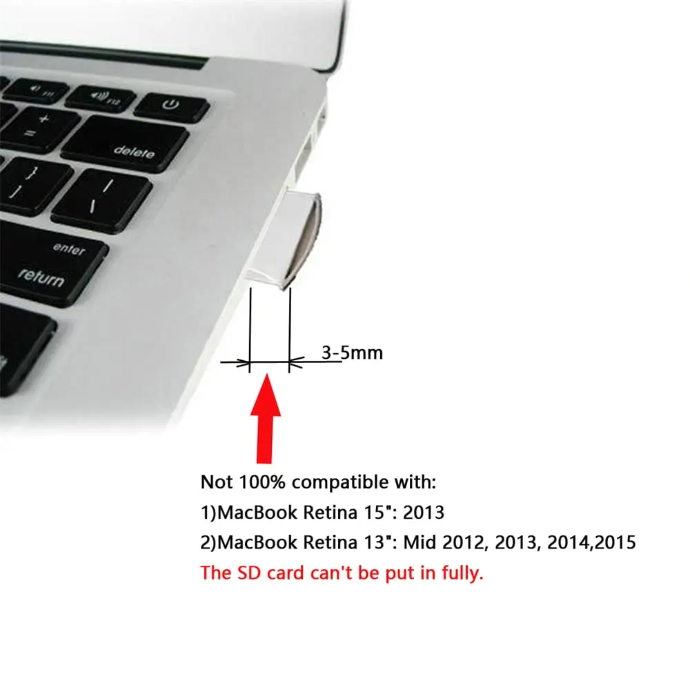 NFHK Micro SD TF to SD Card Kit Mini Adaptor for Extra Storage MacBook Air/Pro/Retina White | Support Micro SDXC & HC - view 5