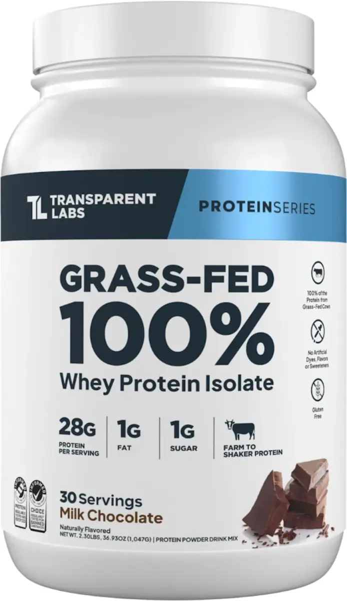 Transparent Labs Grass-Fed Whey Protein Milk Chocolate 1.02 kg (2.25 lb) | 28g Protein Per Serving - main product image