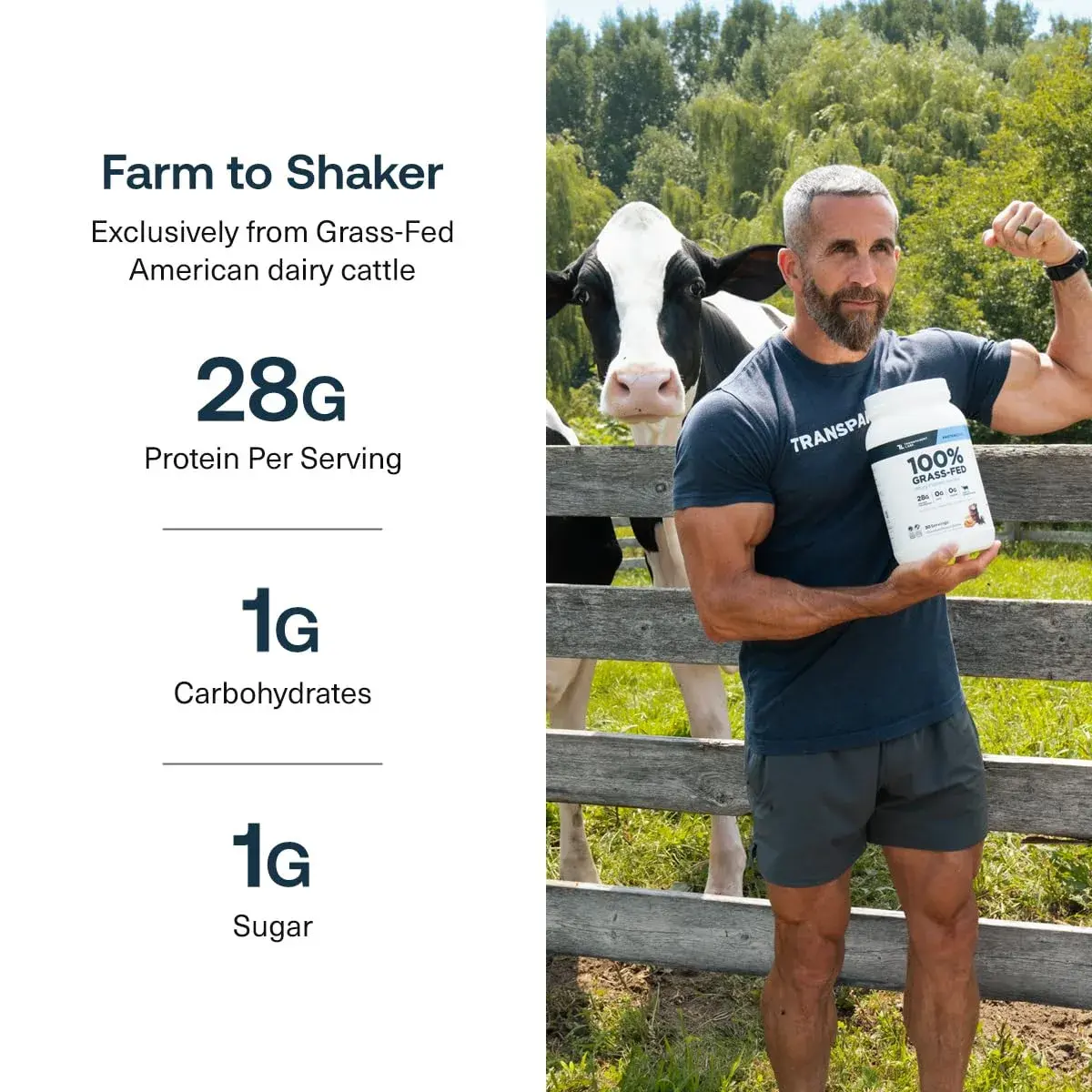 Transparent Labs Grass-Fed Whey Protein Isolate French Vanilla 1029g (36.3 oz) | 28g Protein Per Serving - view 7