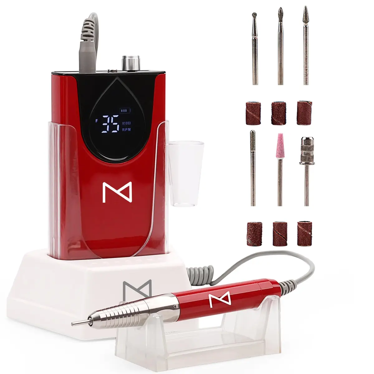 M Brushless Motor Nail Drill Handpiece Only - 35K RPM | Black Metal (Handpiece - Black) - main product image