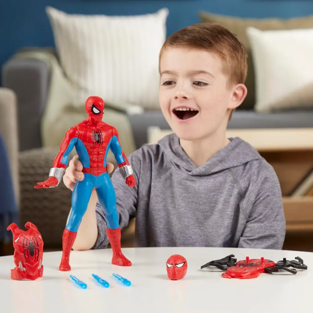 Marvel Spider-Man Thwip Blast Action Figure with Accessories, 11-Inch Scale, Red & Blue - view 5