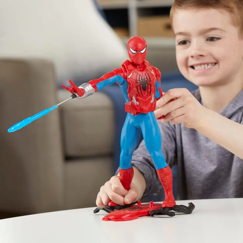 Marvel Spider-Man Thwip Blast Action Figure with Accessories, 11-Inch Scale, Red & Blue - view 7